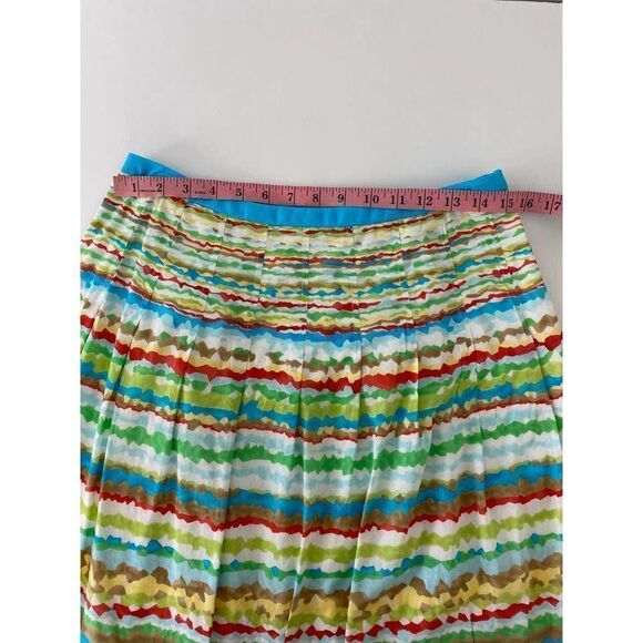 Colorful Skirt Retro Talbots Skirt Stripes Cotton Lined Skirt - Size 8 - Picture 2 of 7